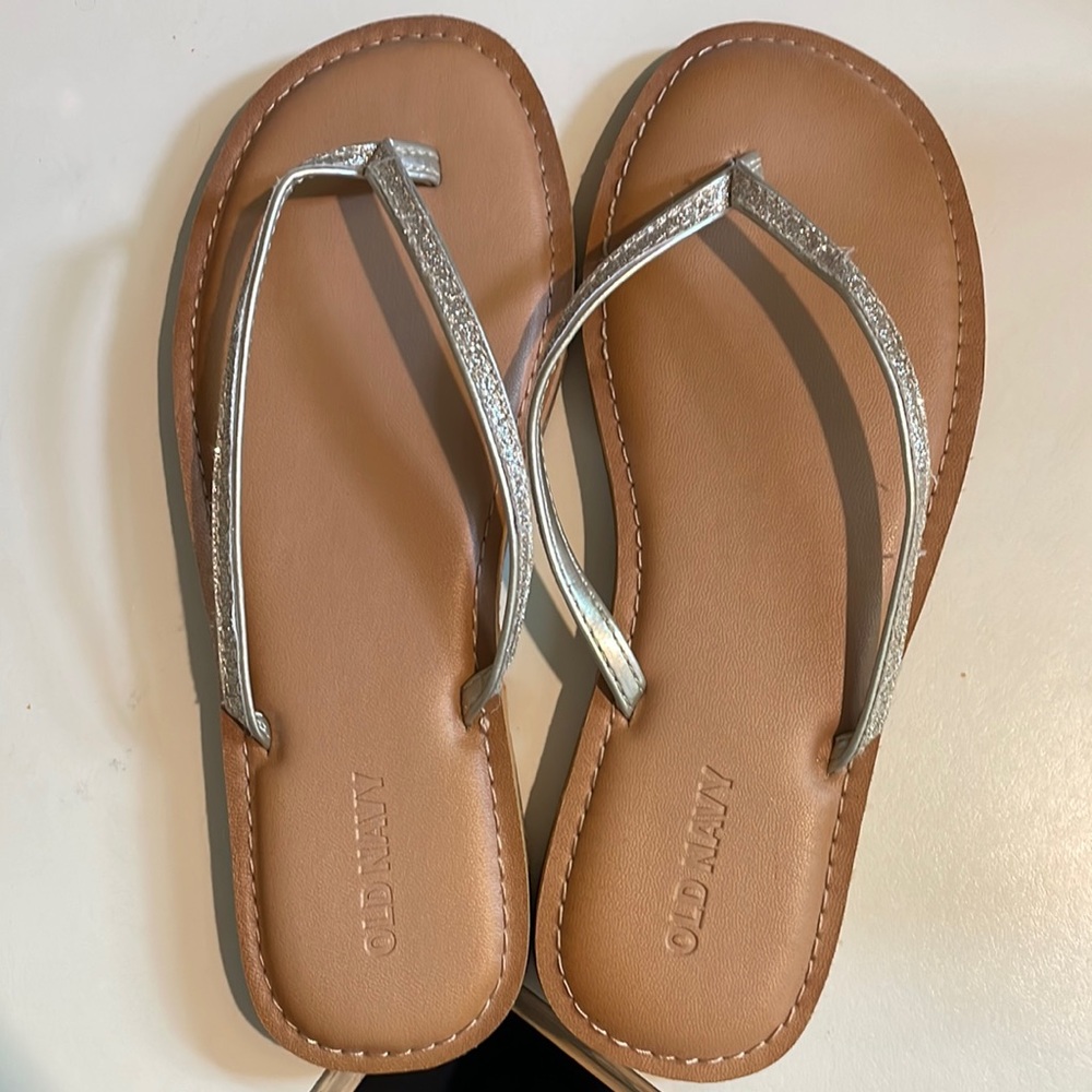 Old navy cushioned glittery sandals